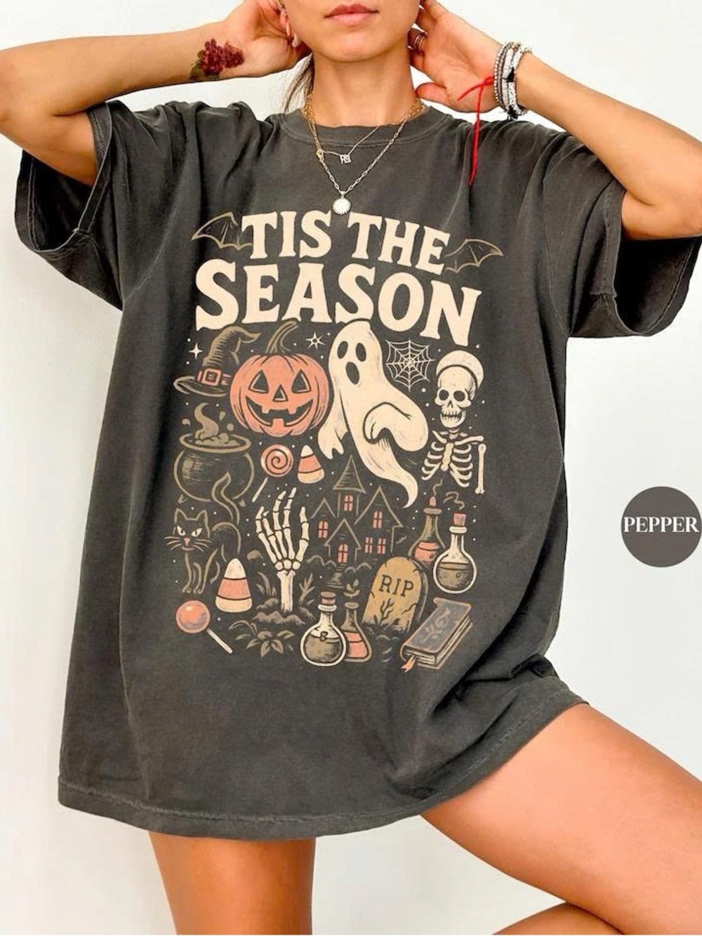 Cute and spooky black kids' costume tee
